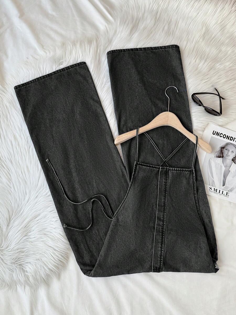 CZARNY KOMBINEZON JEANS 