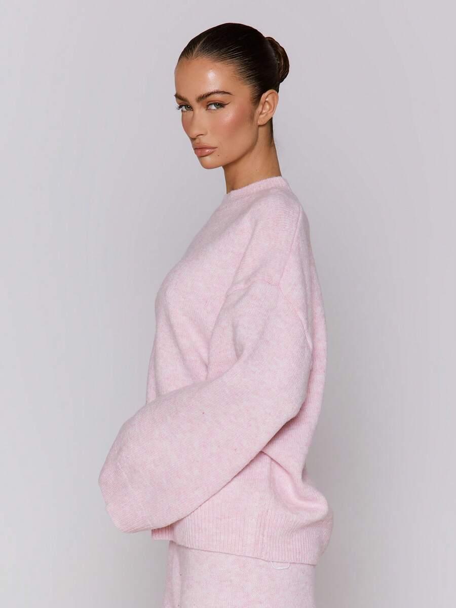 różowy sweter dzianina 