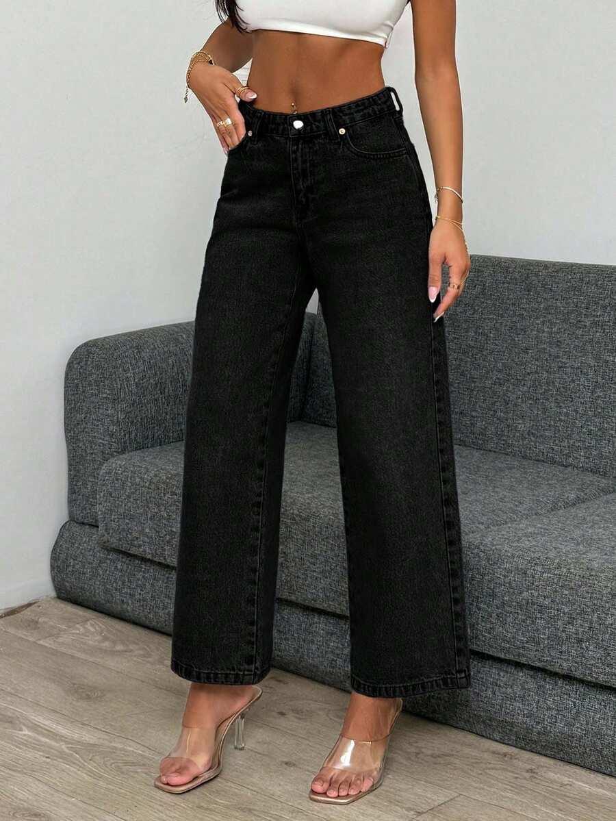 CZARNE SPODNIE JEANS