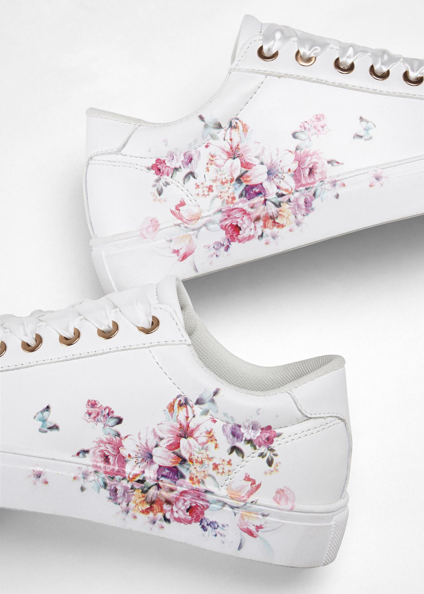 BUTY SPORTOWE Z KWIATOWYM WZOREM