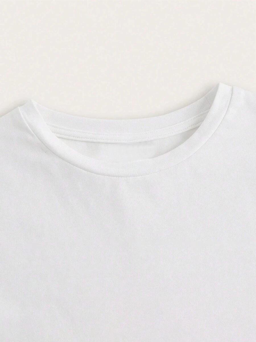 BIAŁA BLUZKA KRÓTKI RĘKAW print