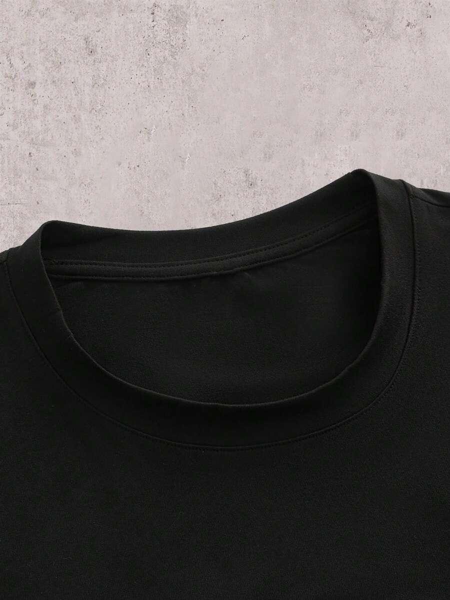 czarny t-shirt nadruk