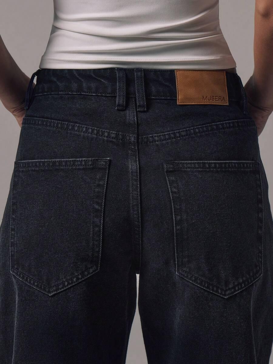 CZARNE SPODNIE JEANS