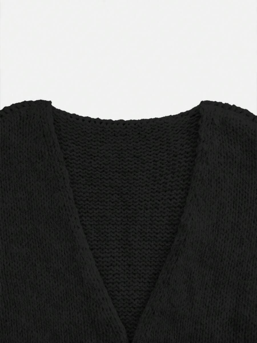 CZARNY SWETER KARDIGAN OVERSIZE