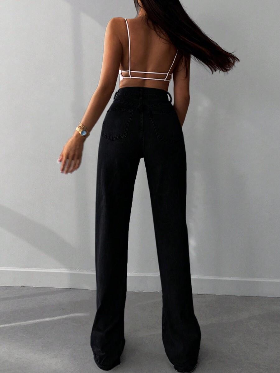 PROSTE SPODNIE JEANS WYSOKI STAN