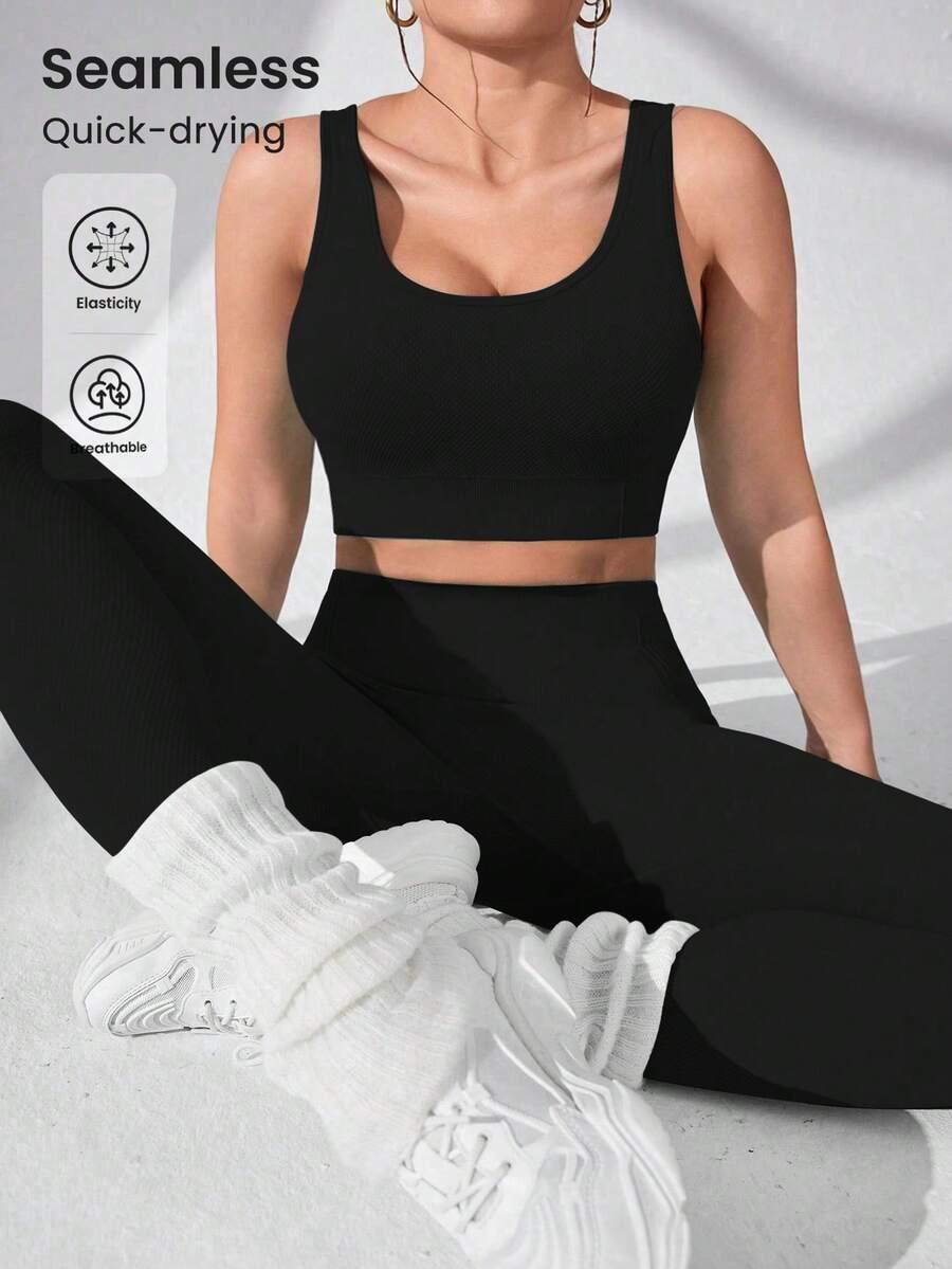 sportowy komplet biustonosz legginsy 