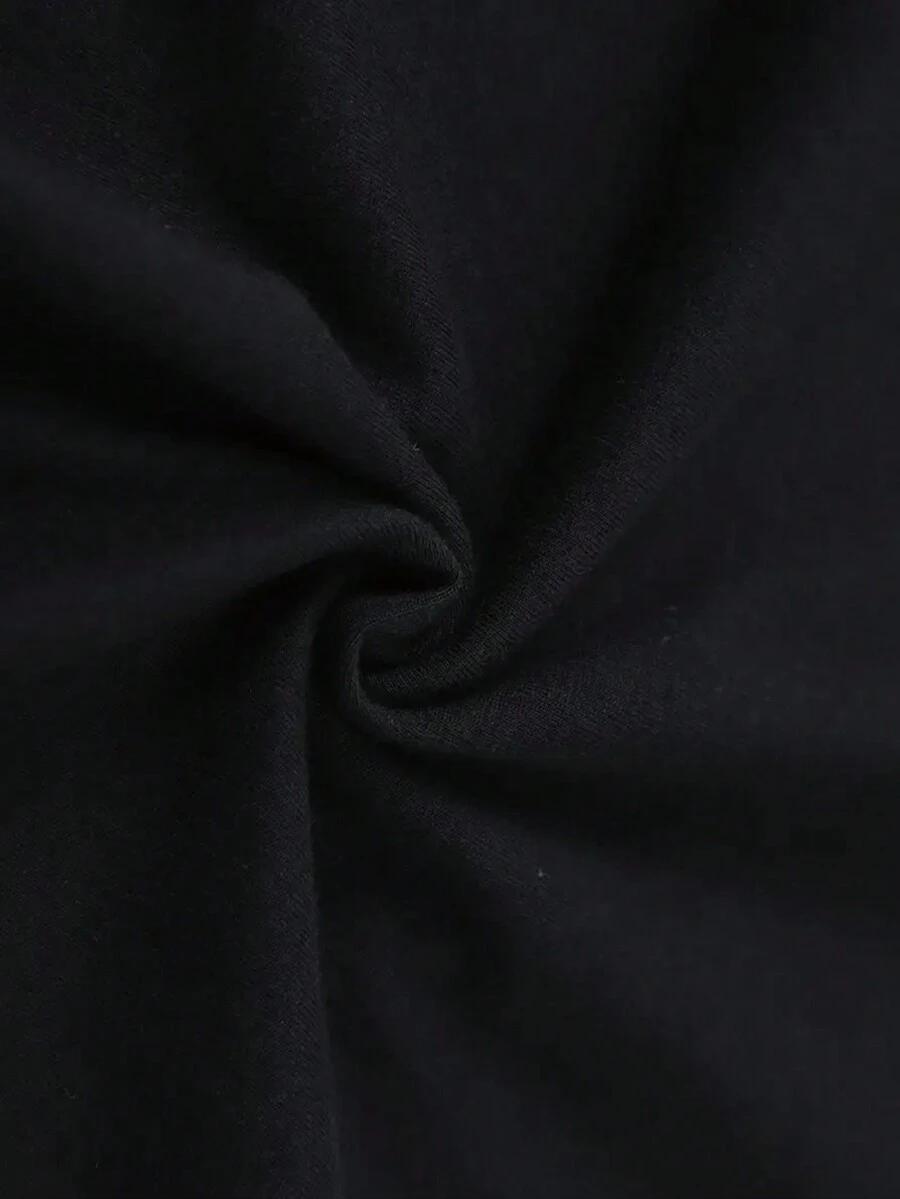 CZARNY T-SHIRT NADRUK