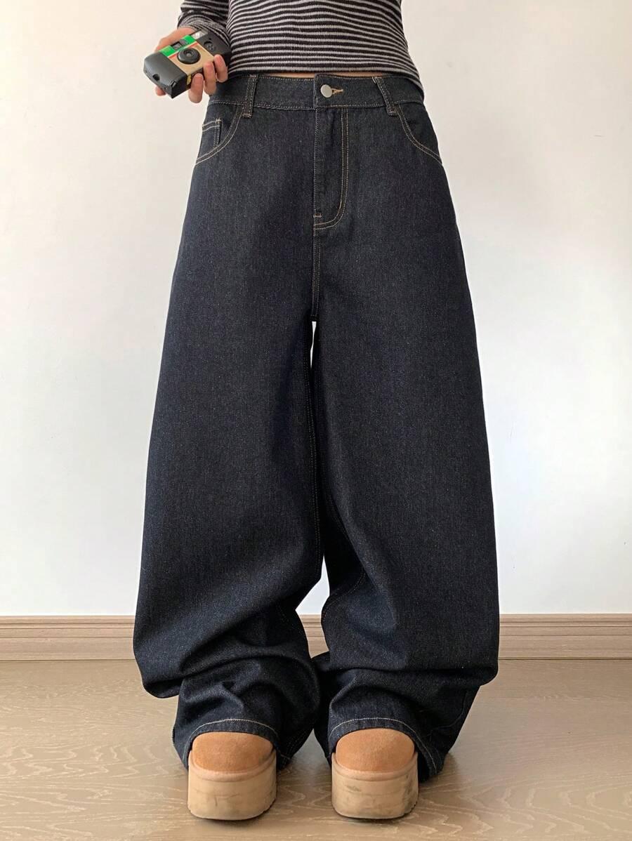 CZARNE SPODNIE JEANS 