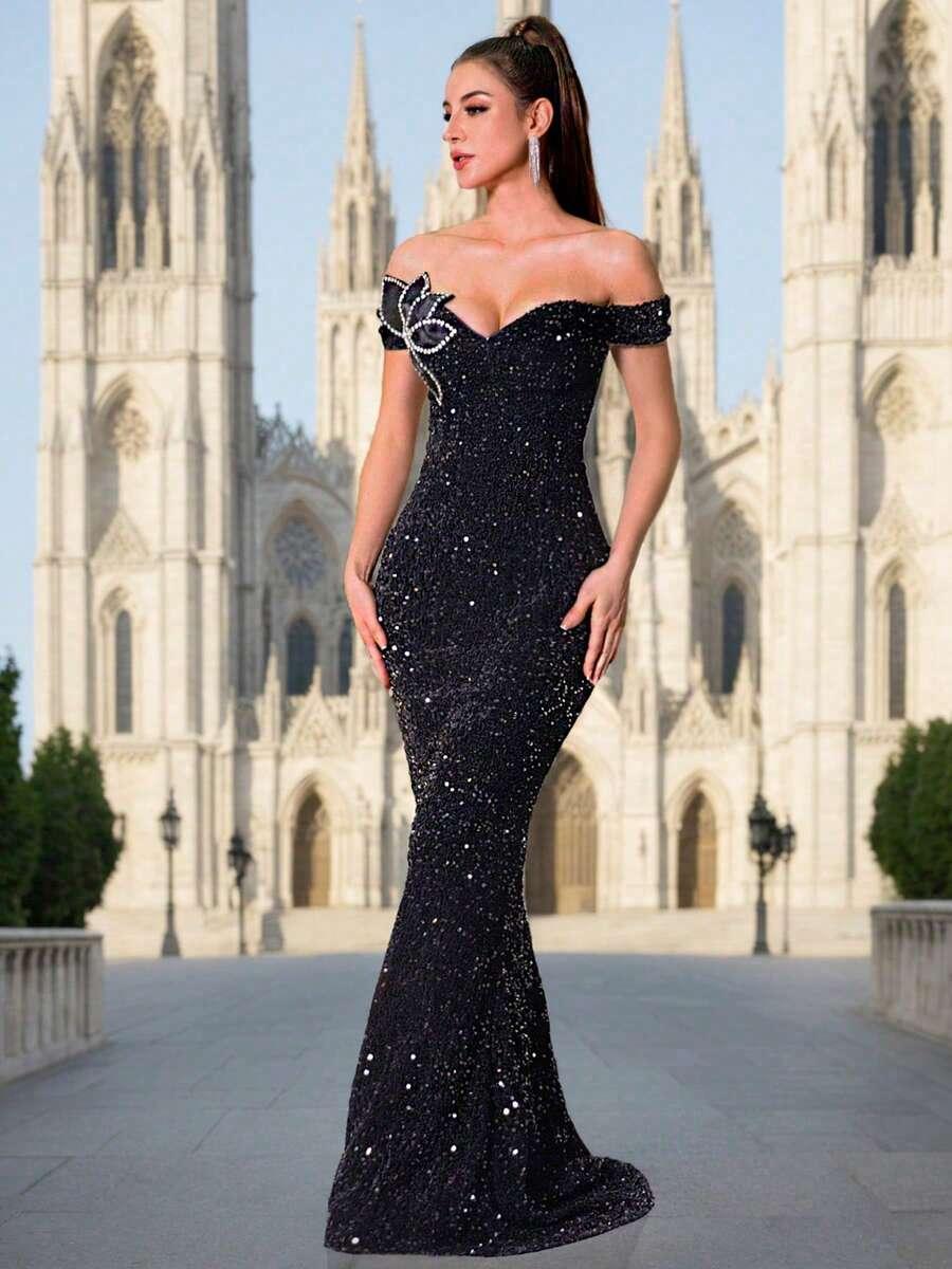 CZARNA MAXI SUKIENKA