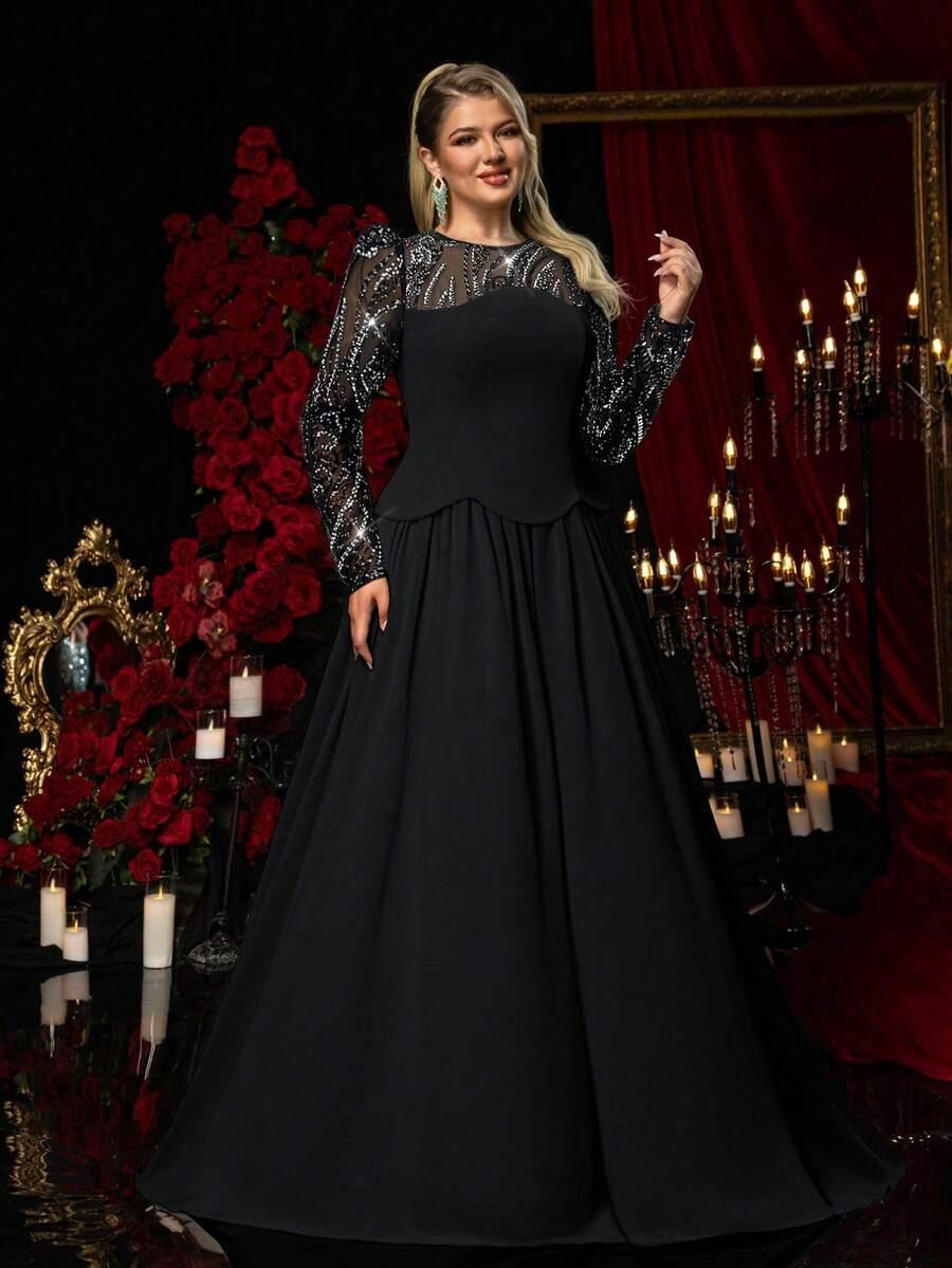 CZARNA MAXI SUKIENKA 