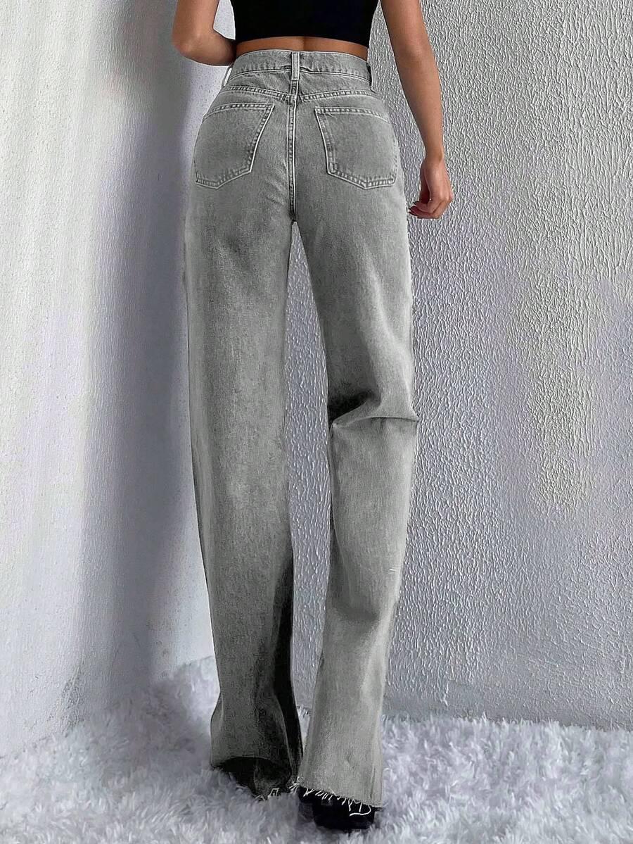 SZARE SPODNIE JEANS
