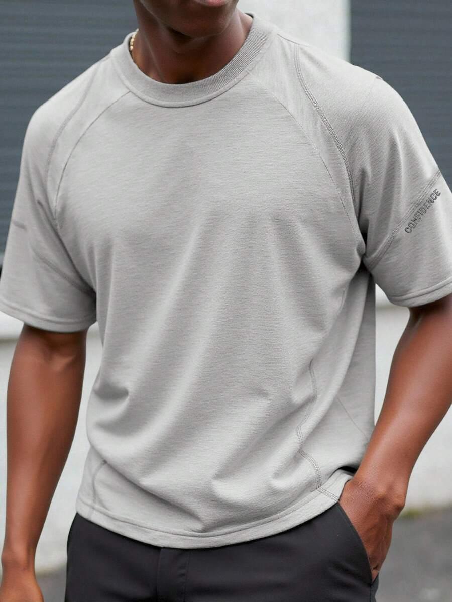 T-SHIRT MĘSKI Z OKRĄGŁYM DEKOLTEM