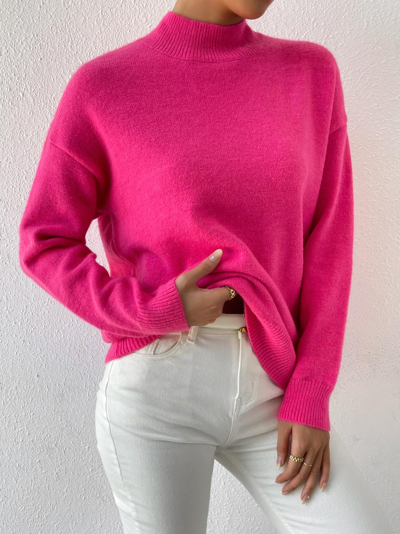 różowy sweter długi rękaw