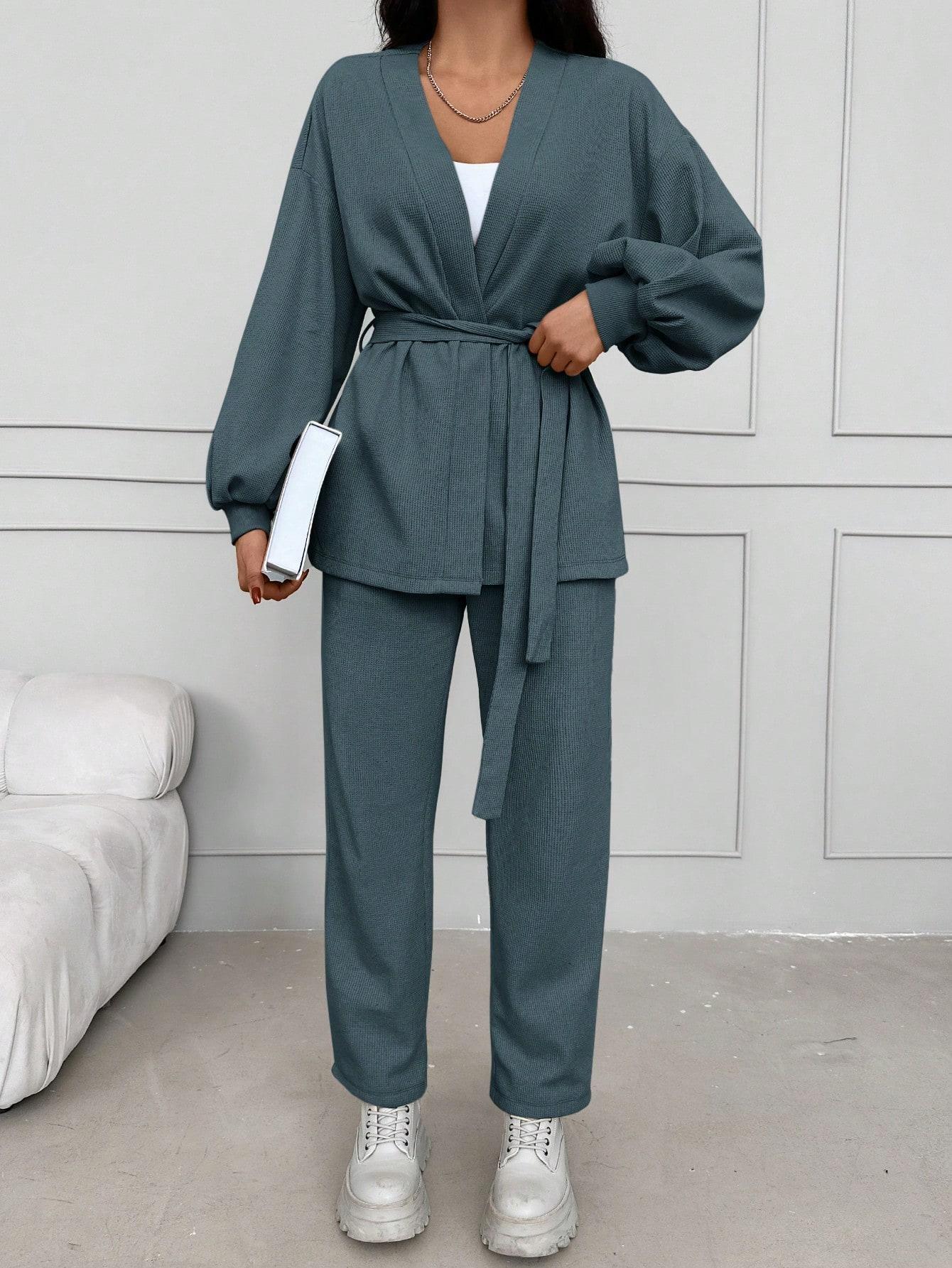 SWETER SPODNIE KOMPLET