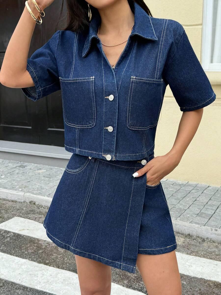 granatowa kurtka jeans