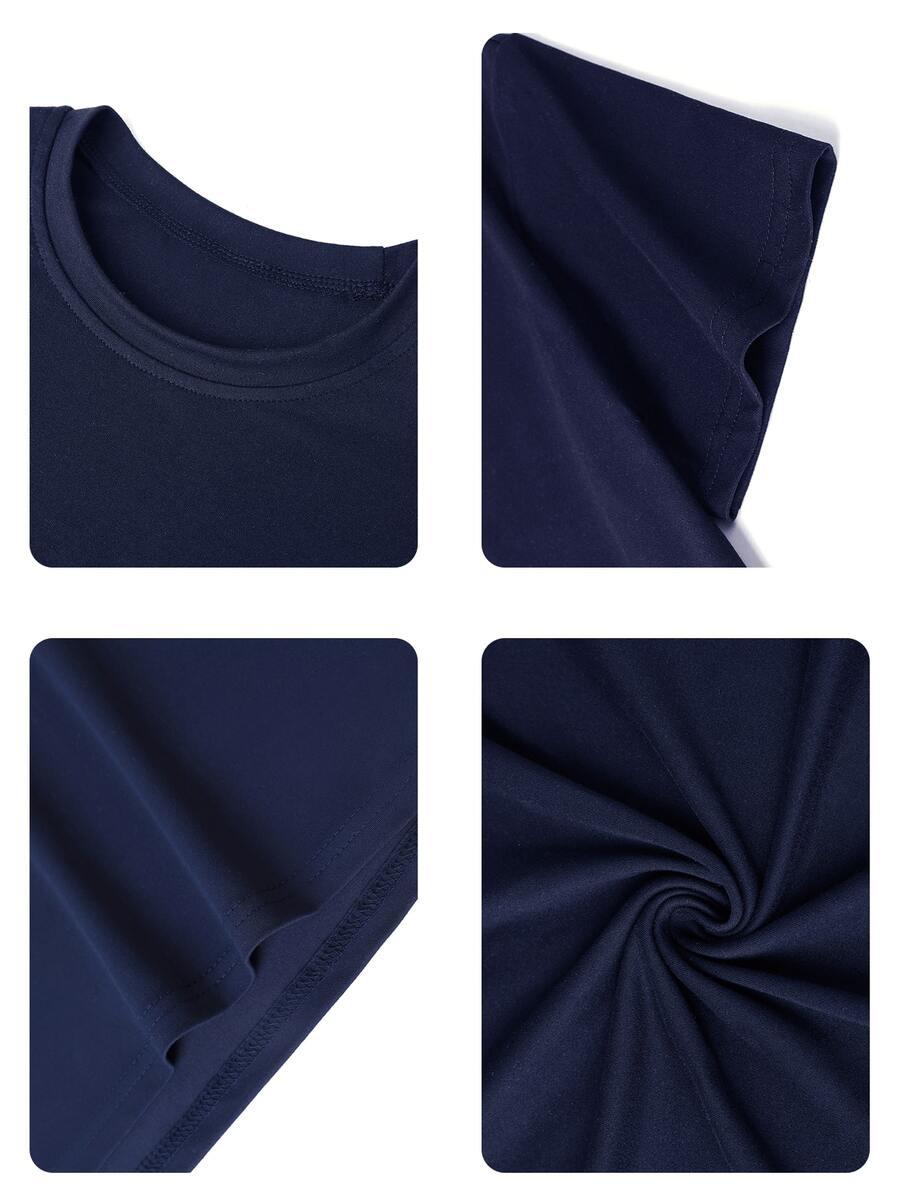 granatowy t-shirt okrągły dekolt