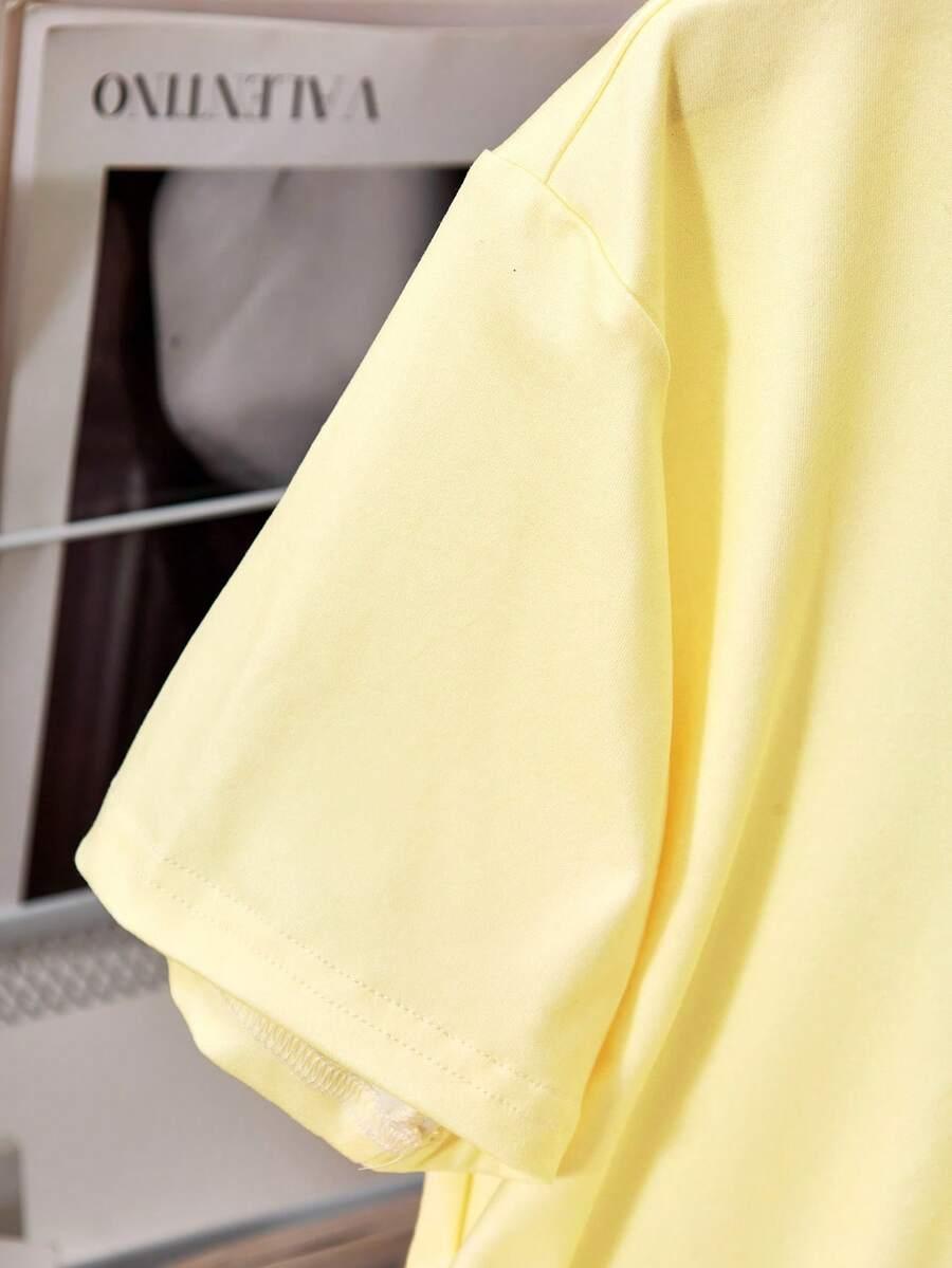żółty t-shirt print
