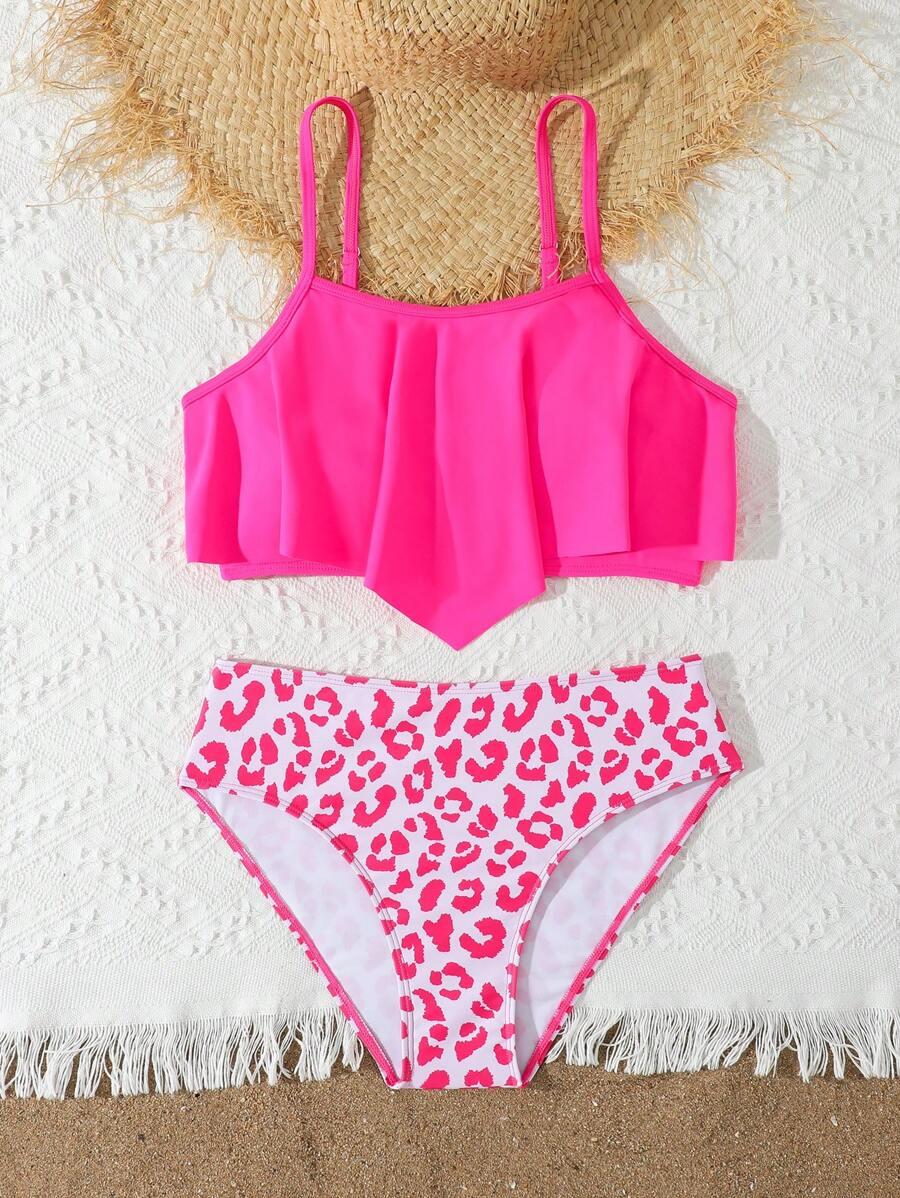 dwuczęściowy strój kąpielowy animal print