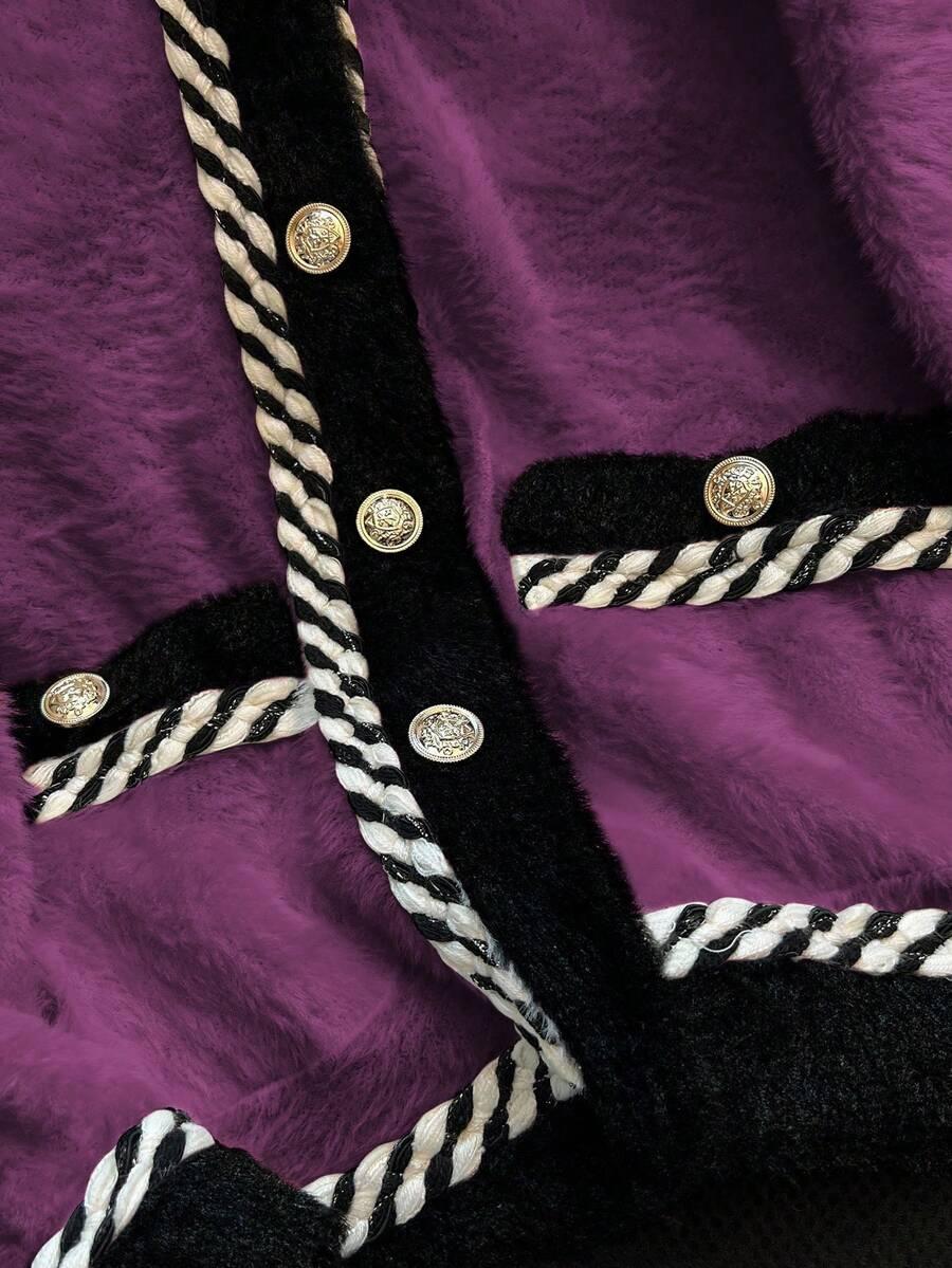 fioletowy sweter guziki