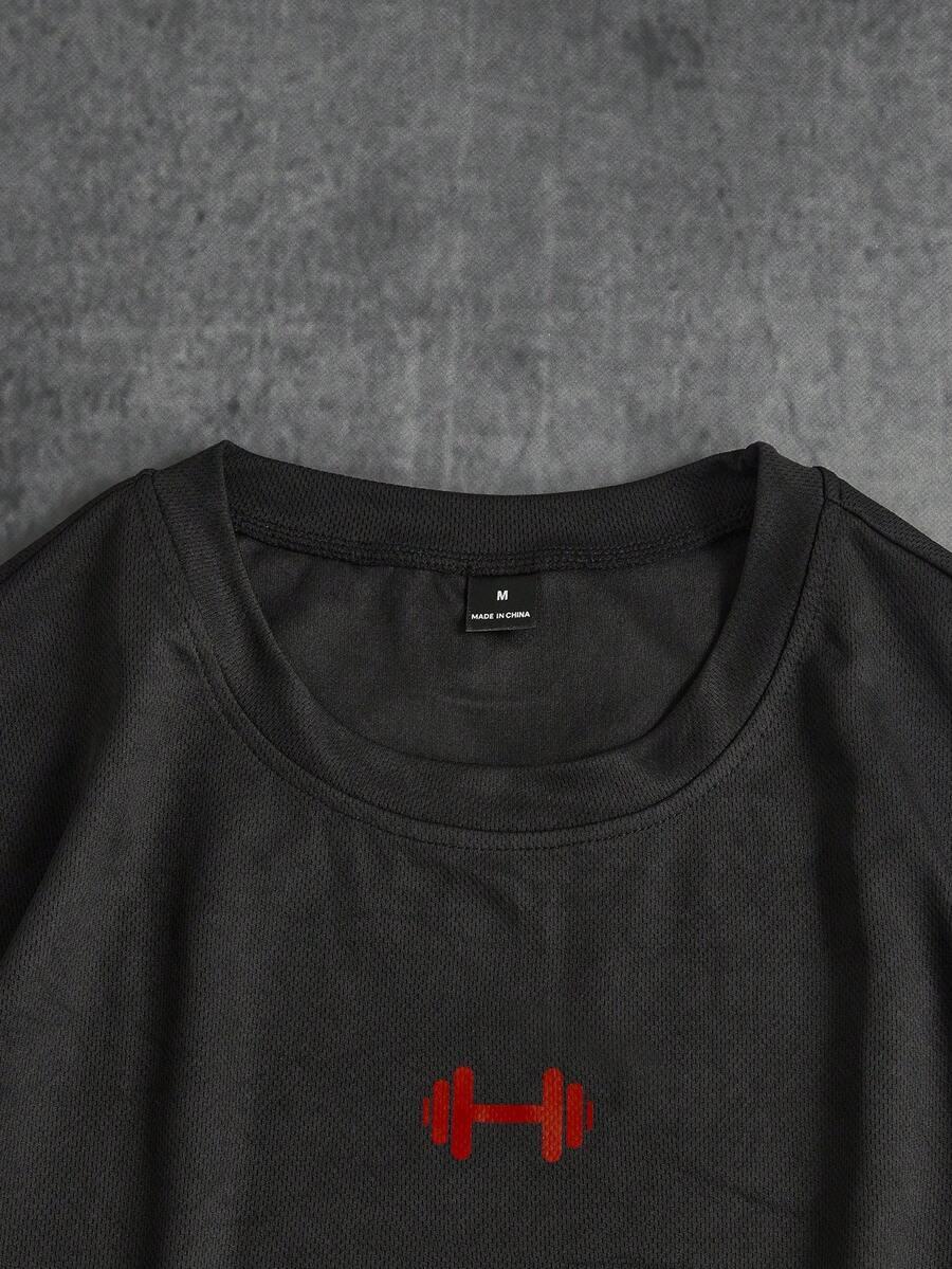 t-shirt okrągły dekolt nadruk