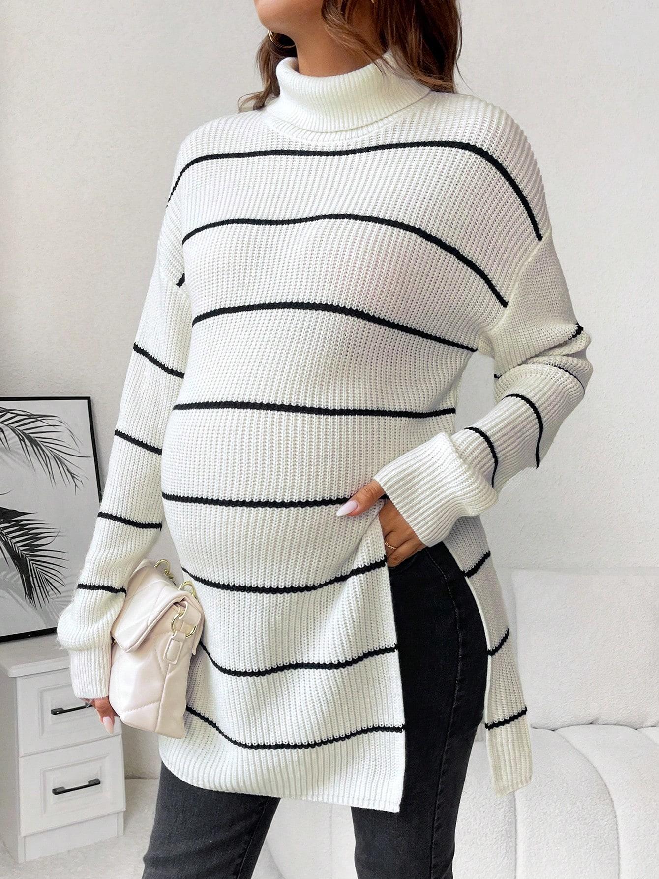 SWETER CIĄŻOWY W PASKI