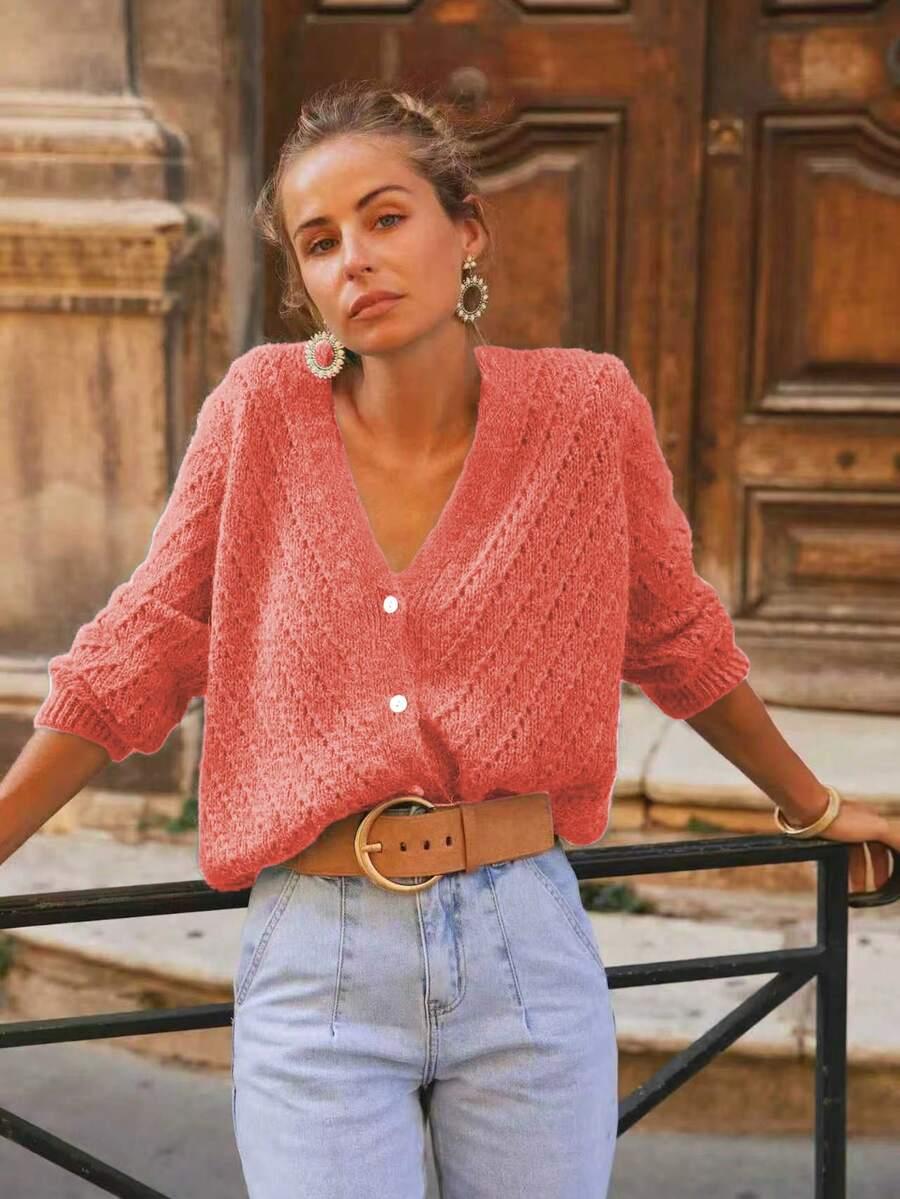 sweter kardigan guziki v neck
