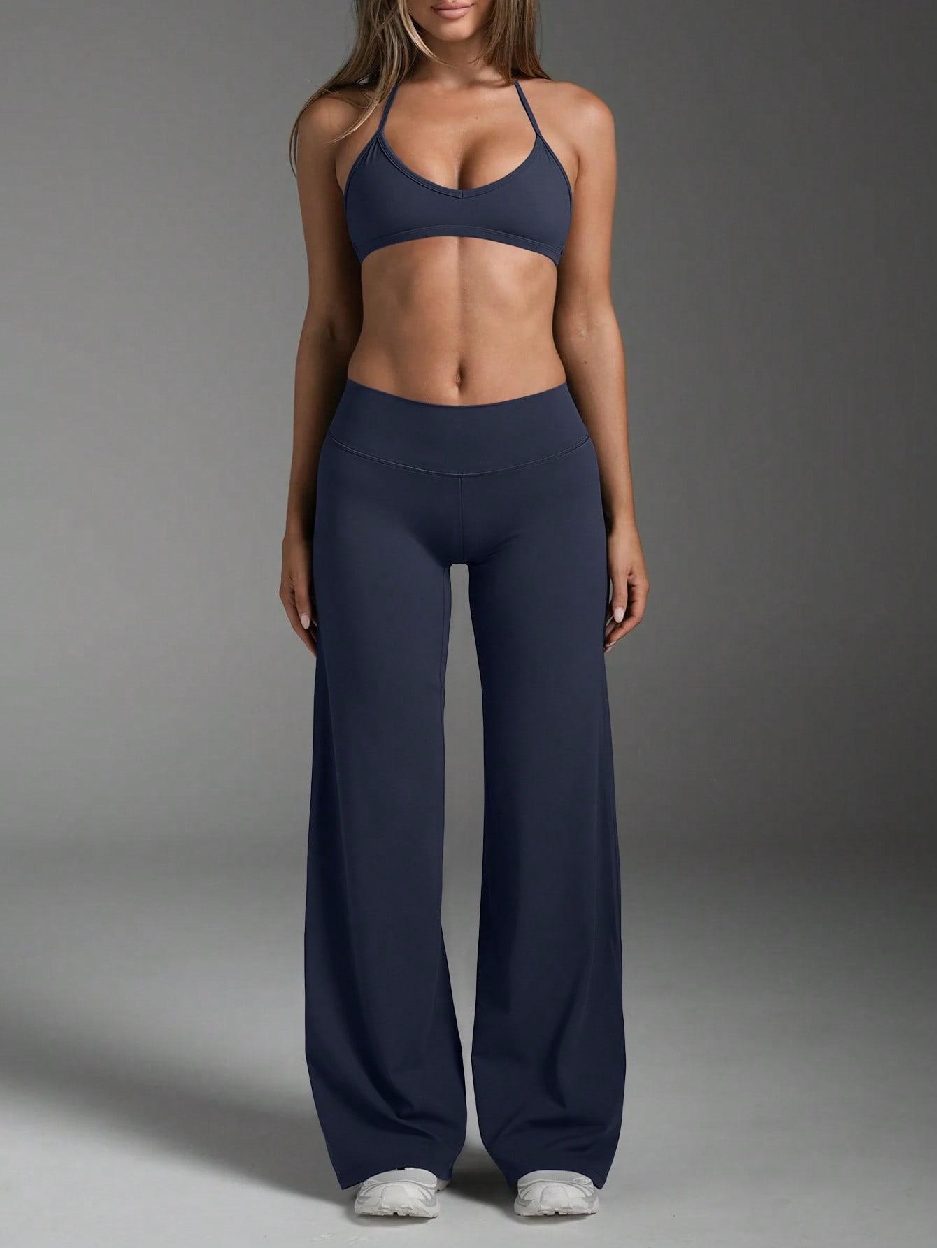 NIEBIESKIE SPORTOWE LEGGINSY