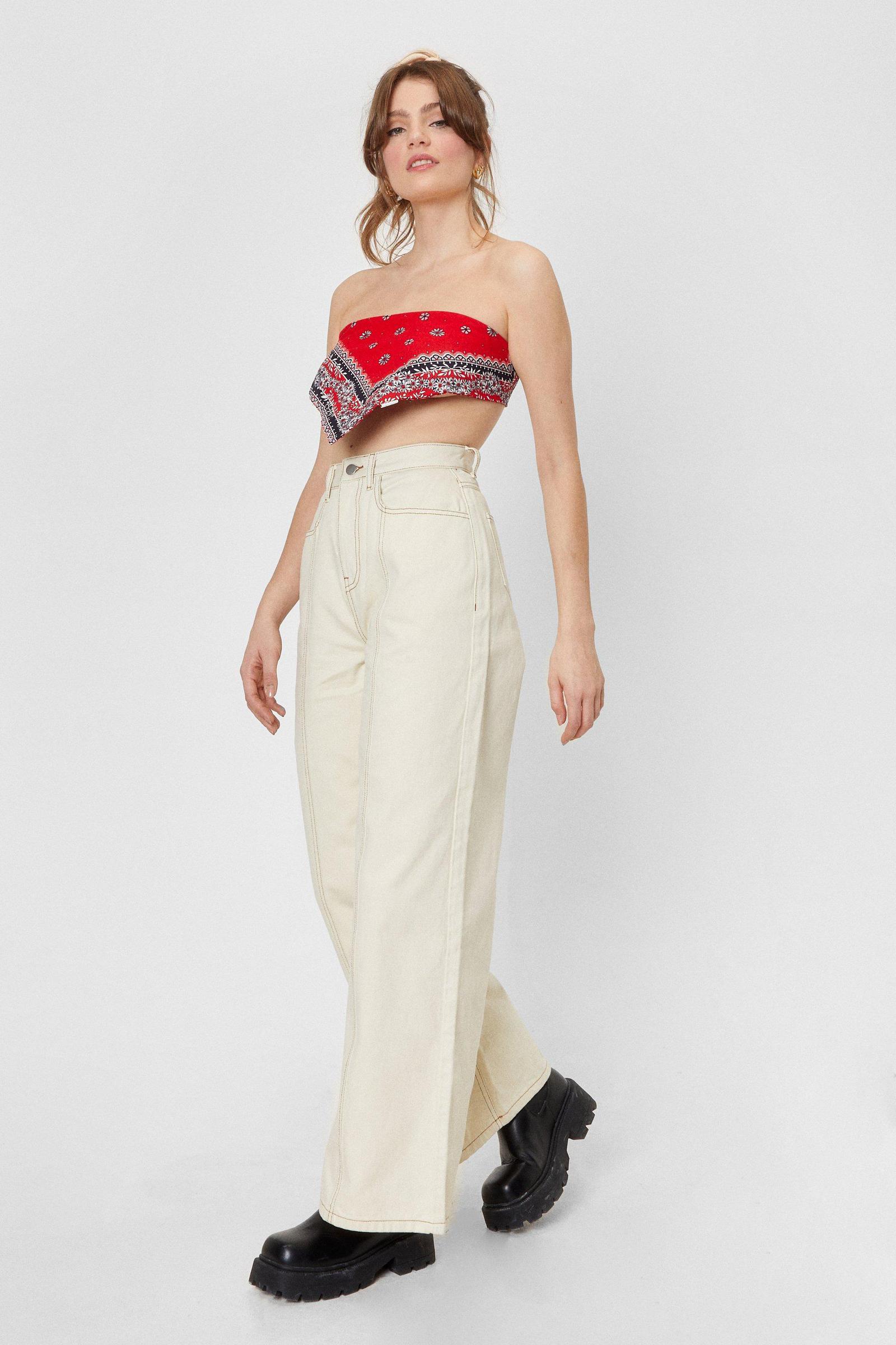 BEŻOWE SPODNIE JEANS WYSOKI STAN