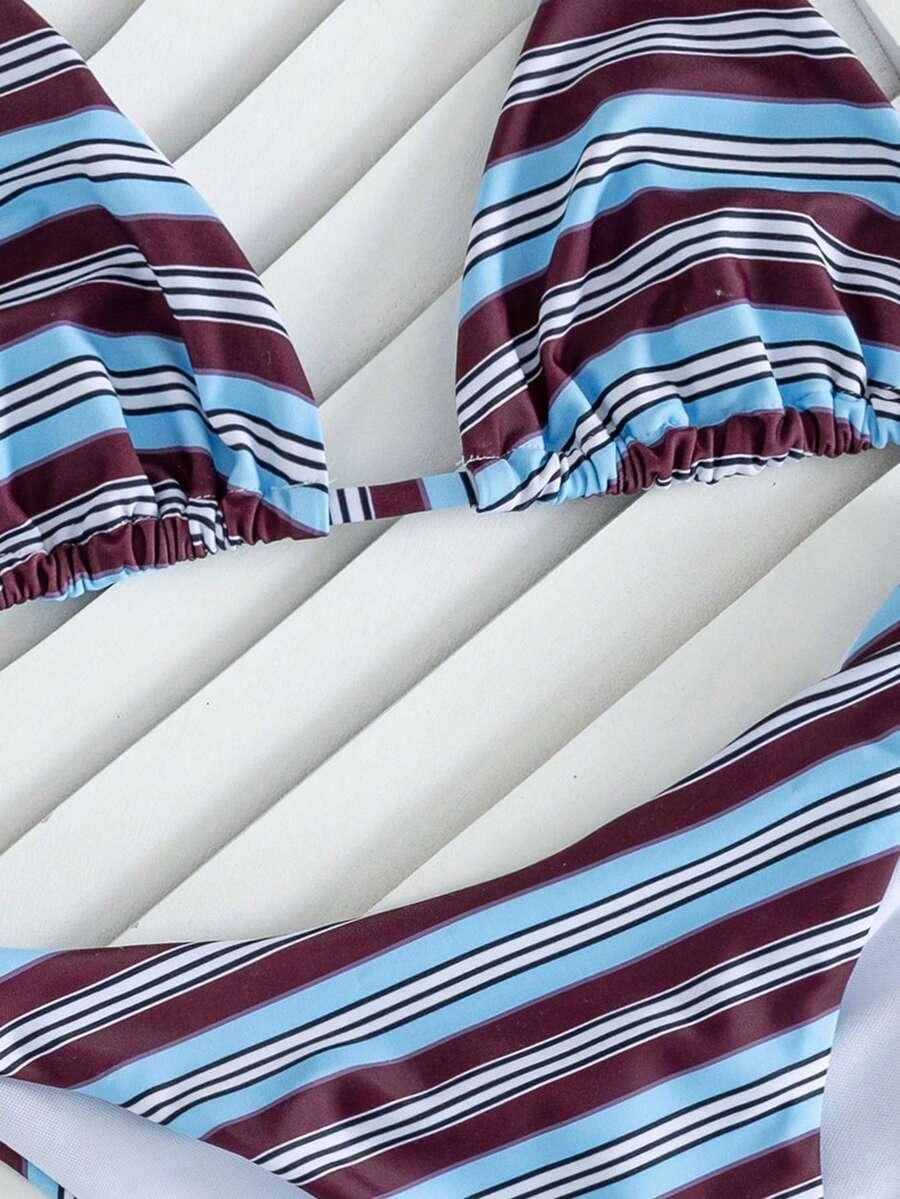 dwuczęściowy strój kąpielowy paski