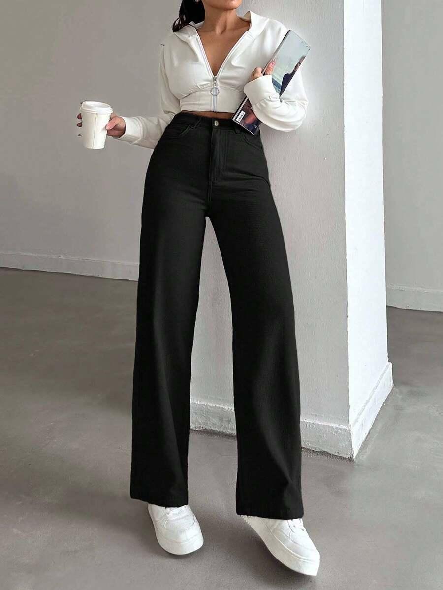 CZARNE SPODNIE JEANS 