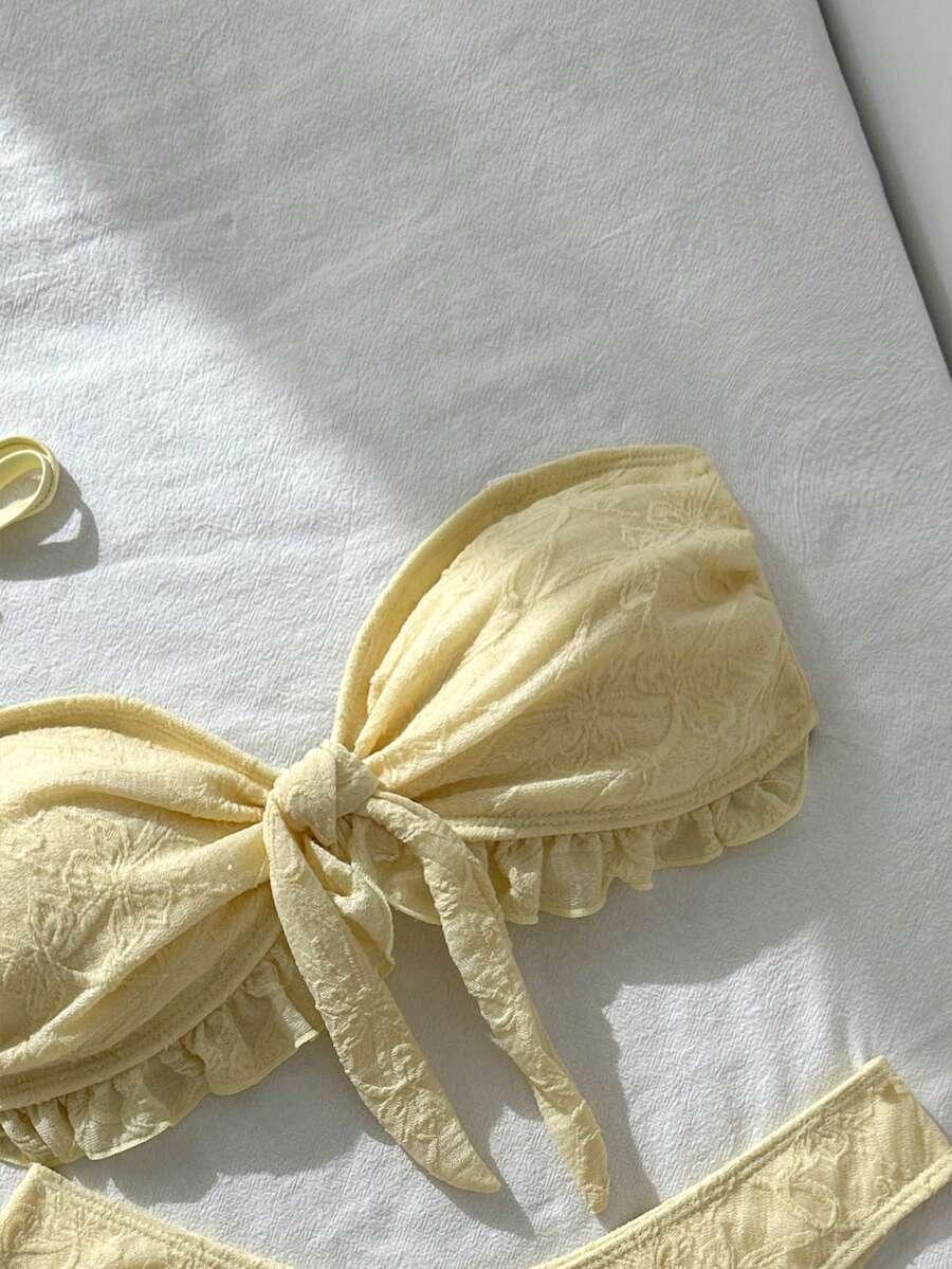 ŻÓŁTY DWUCZĘŚCIOWY STRÓJ KĄPIELOWY