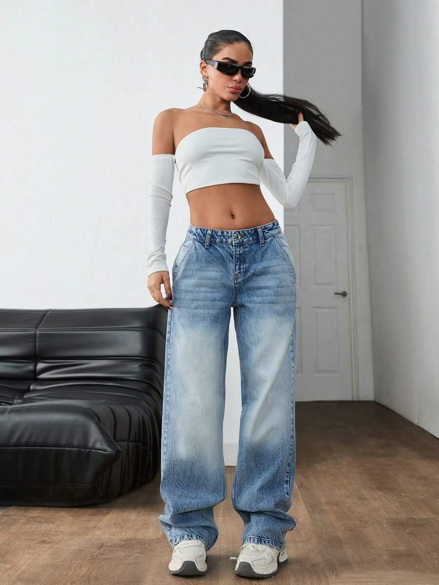 NIEBIESKIE SPODNIE JEANS