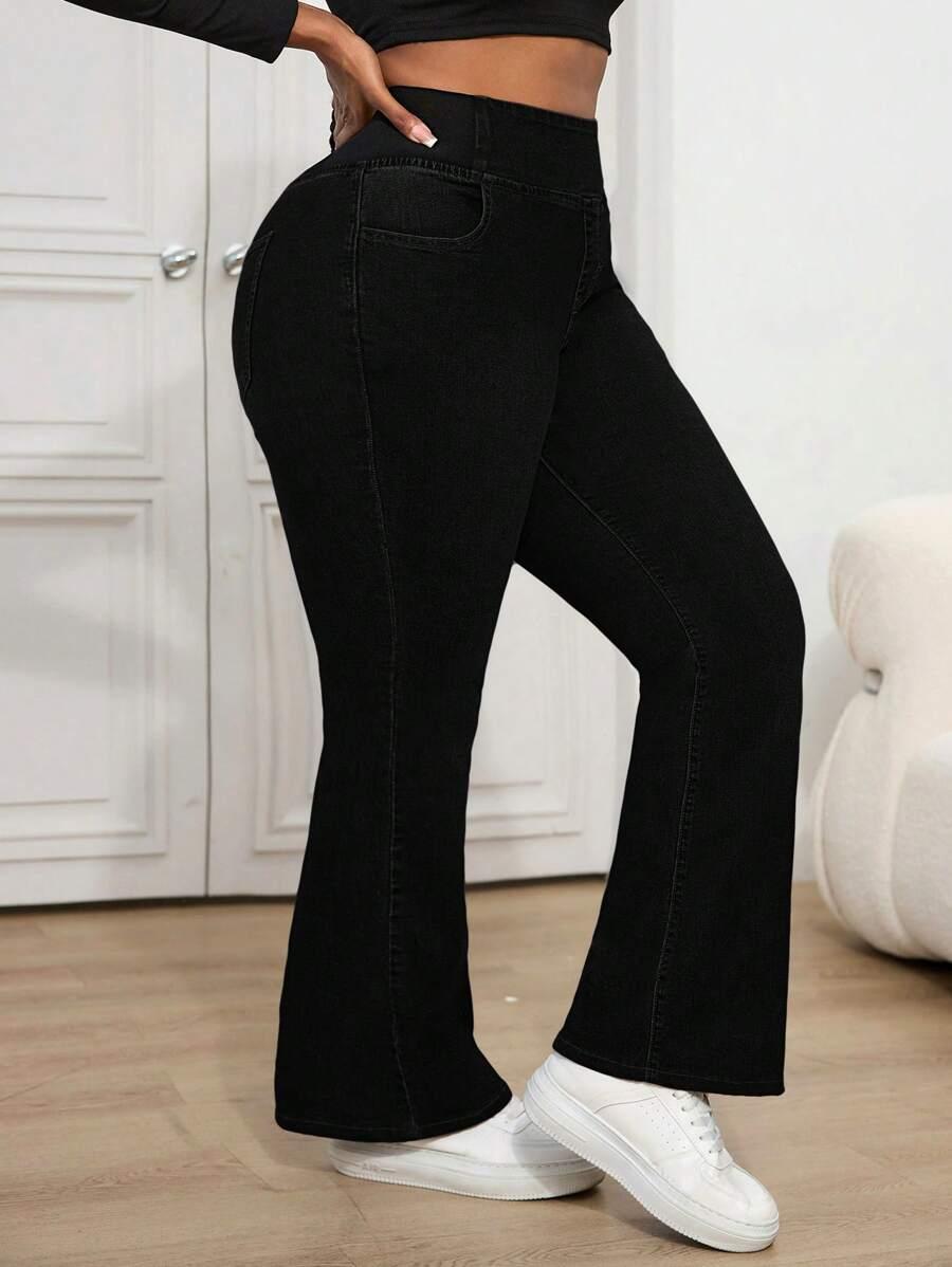 CZARNE SPODNIE JEANS 