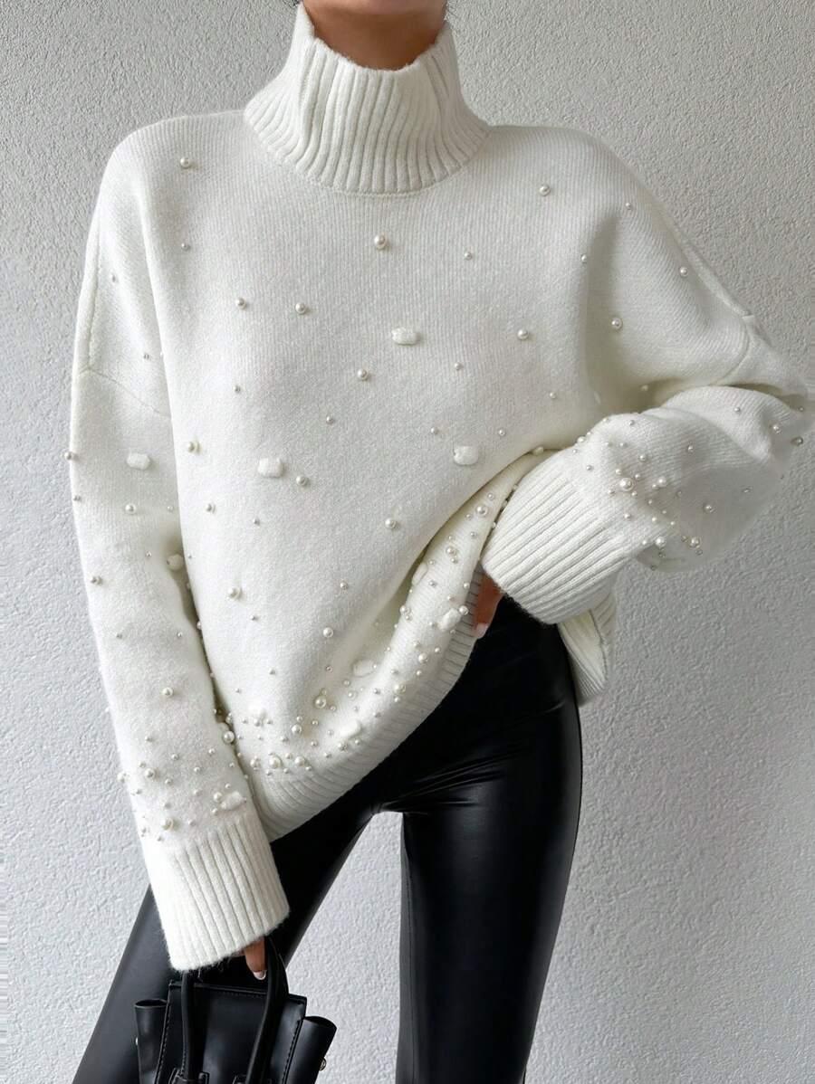SWETER PEREŁKI ZDOBIENIE GOLF