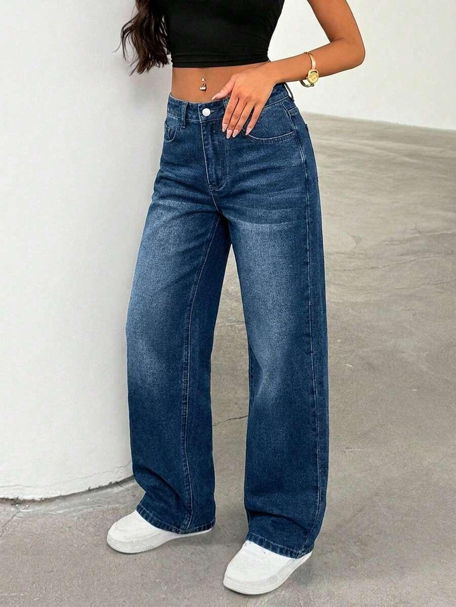 spodnie jeans wysoki stan 