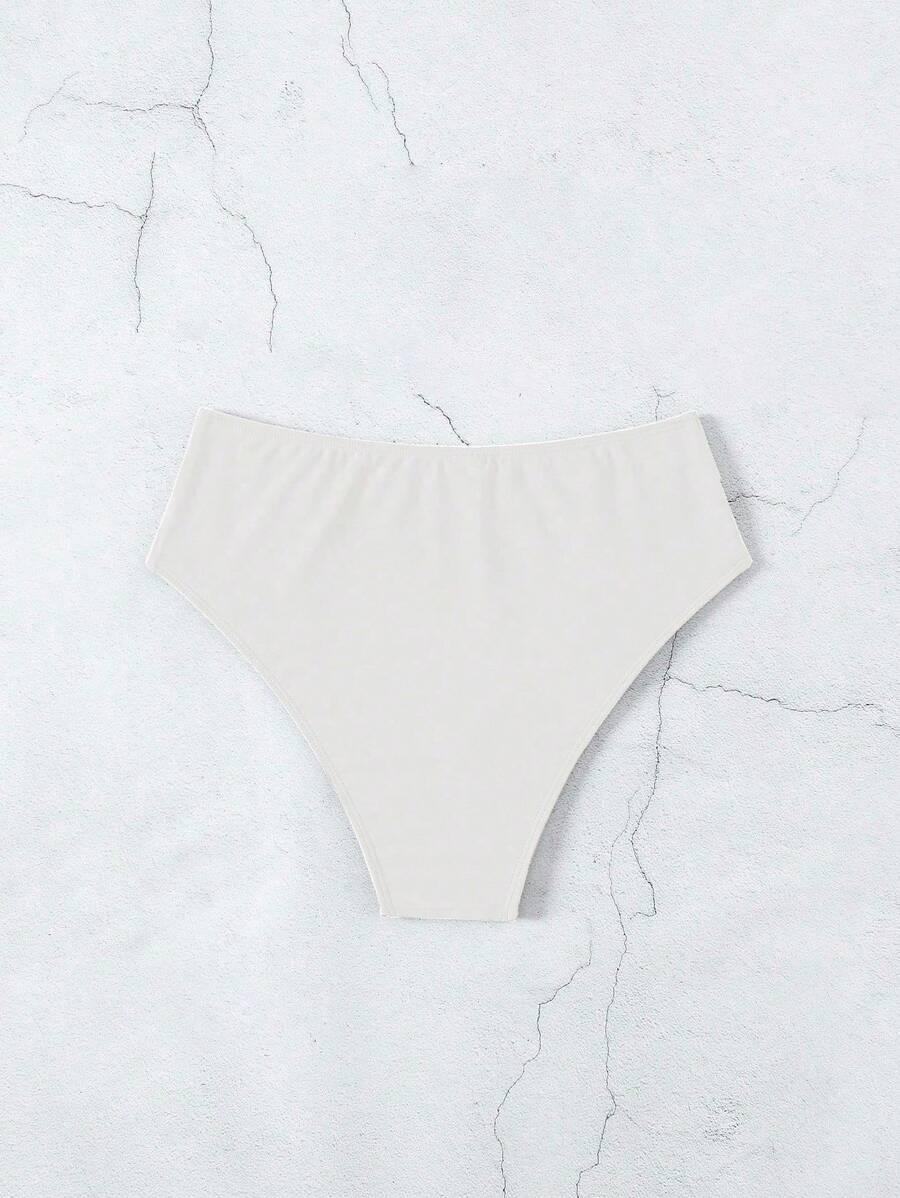 BIAŁY DÓŁ OD BIKINI WYCIĘCIE