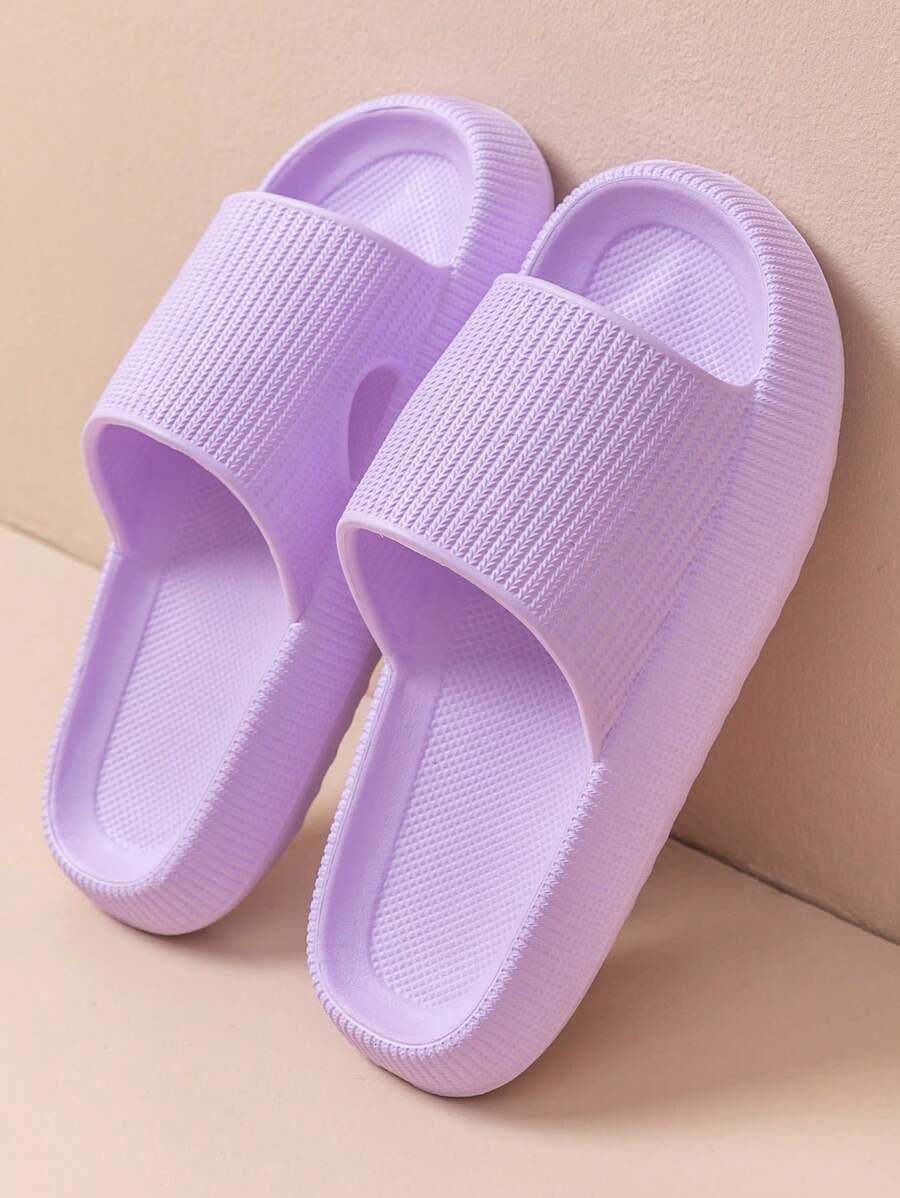 fioletowe klapki casual