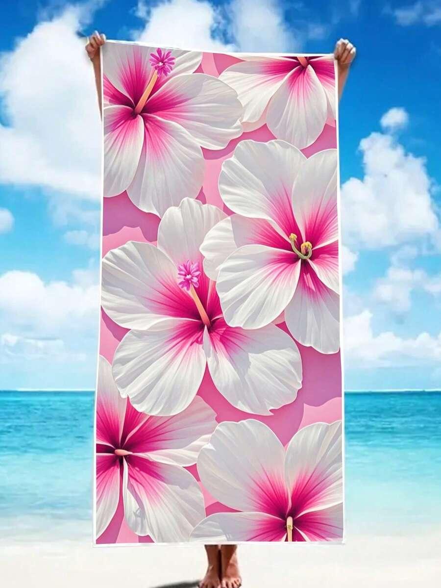RĘCZNIK PLAŻOWY WZÓR KWIATY