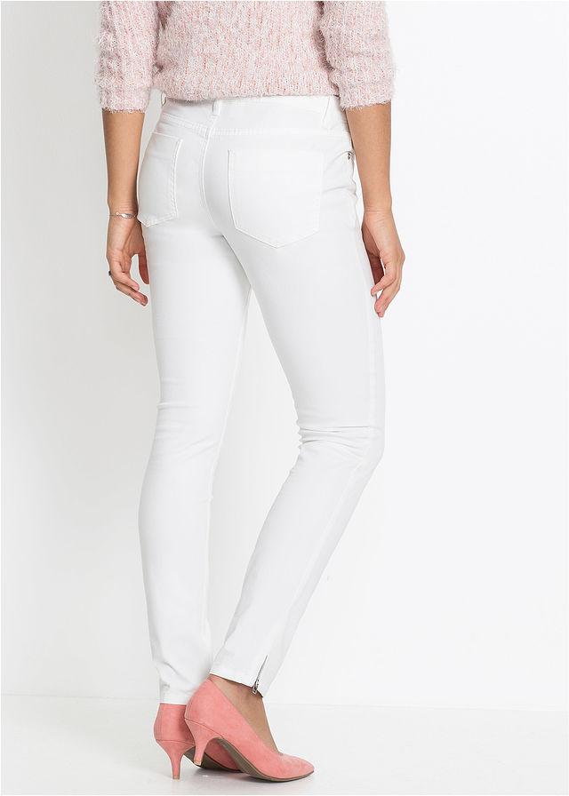 BIAŁE SPODNIE RURKI STRETCH MID WAIST