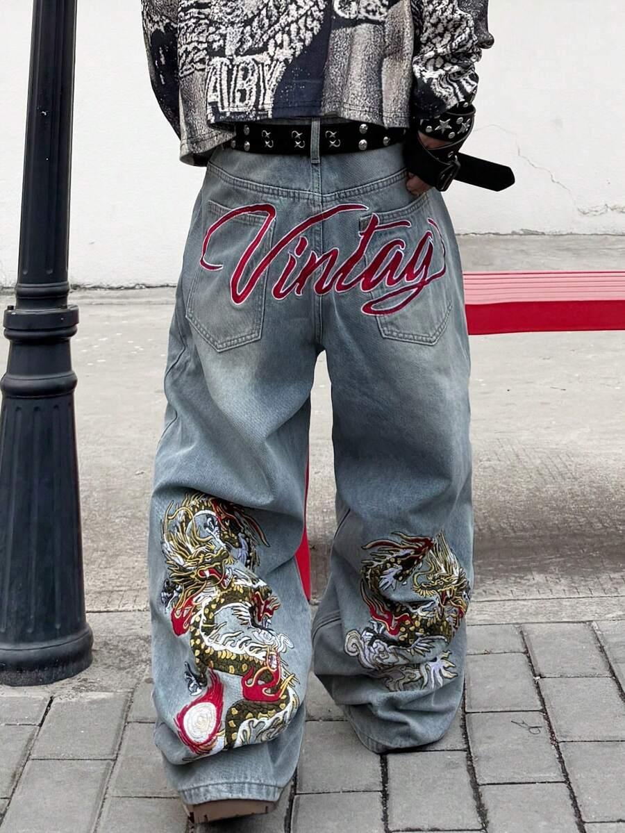 niebieskie spodnie jeans szerokie nogawki 