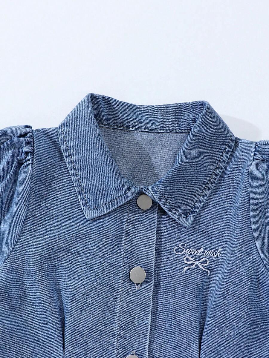 niebieska sukienka jeans haft