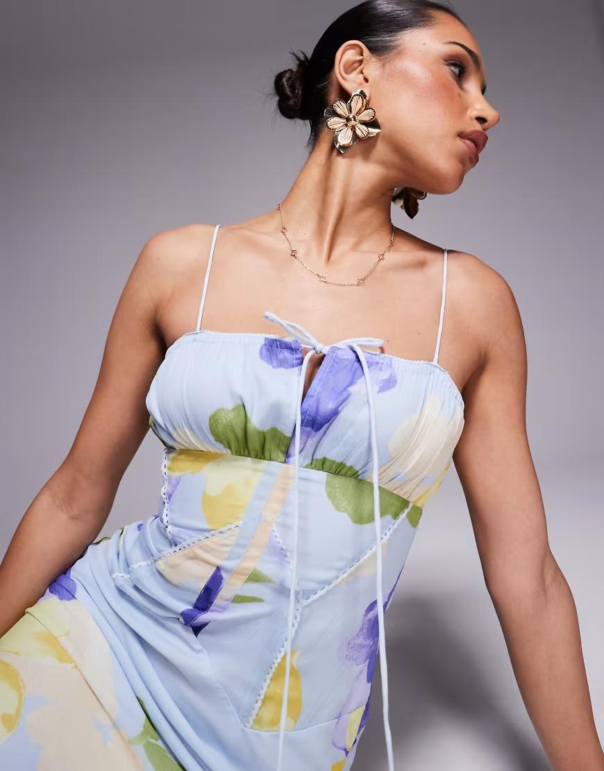 SZYFONOWA SUKIENKA FLORAL PRINT 