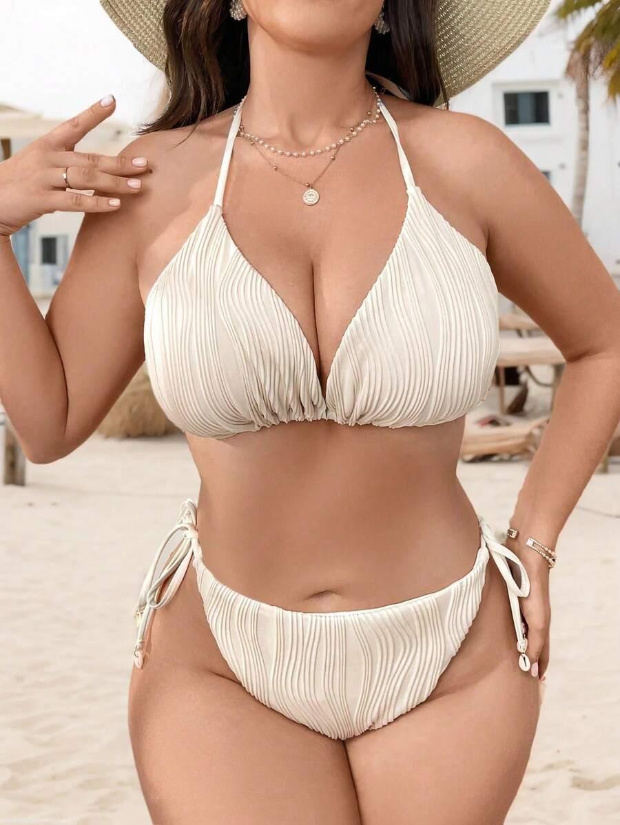 Beżowy dół od bikini