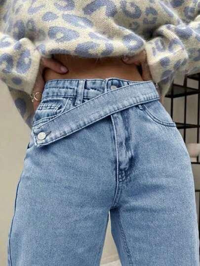 niebieskie spodnie jeans 