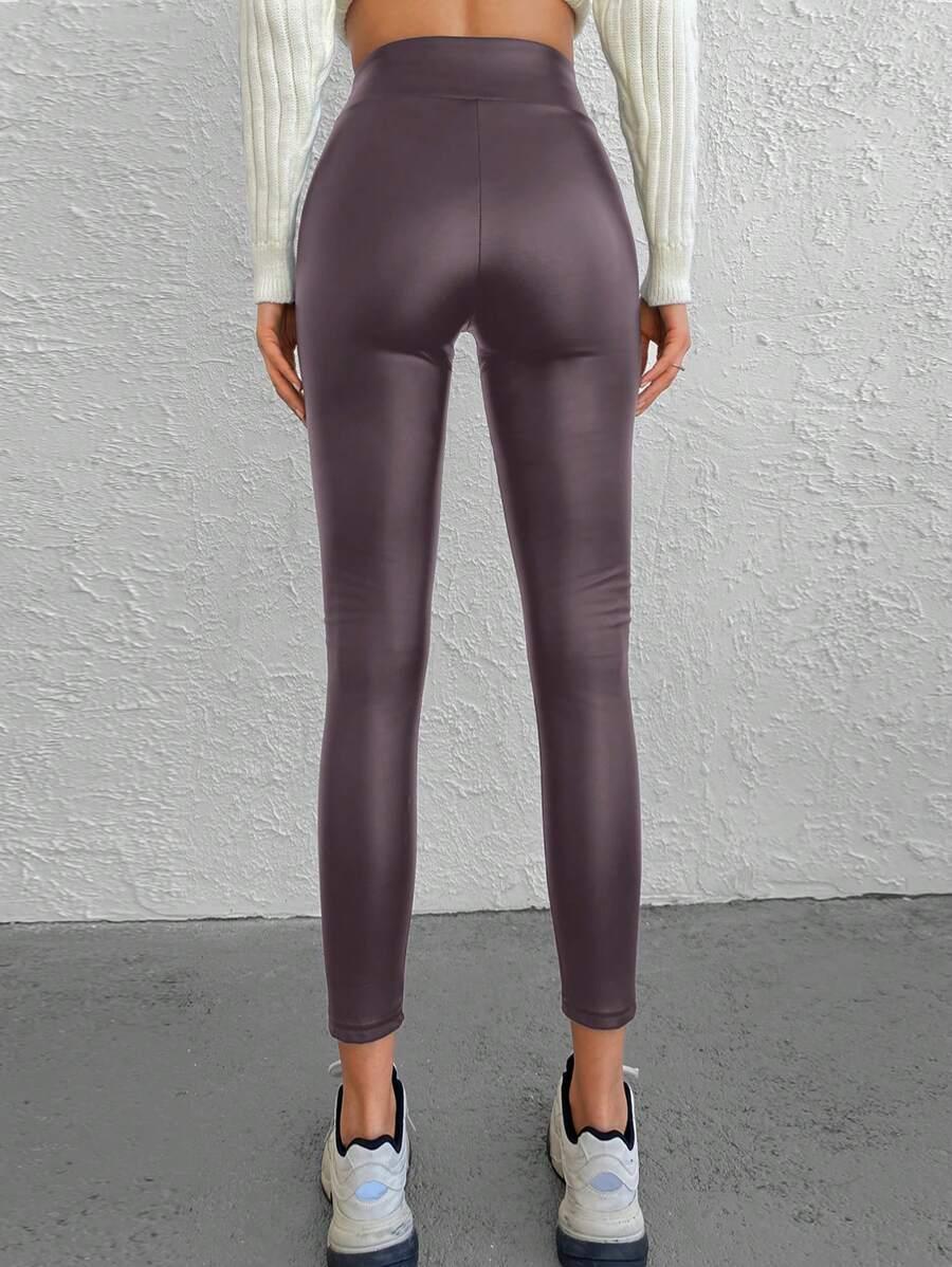 legginsy imitacja skóry wysoki stan