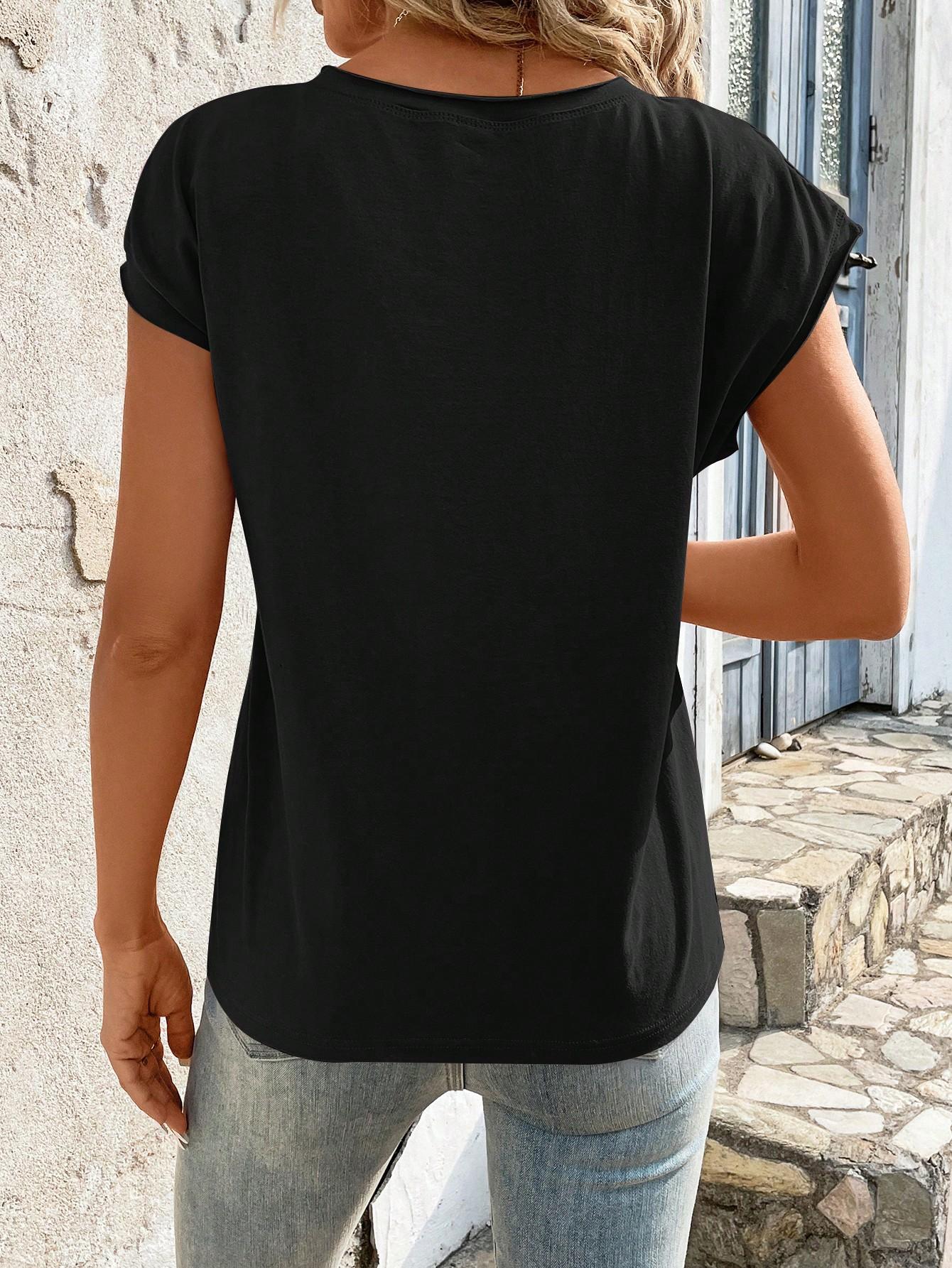 CZARNY T-SHIRT CASUAL