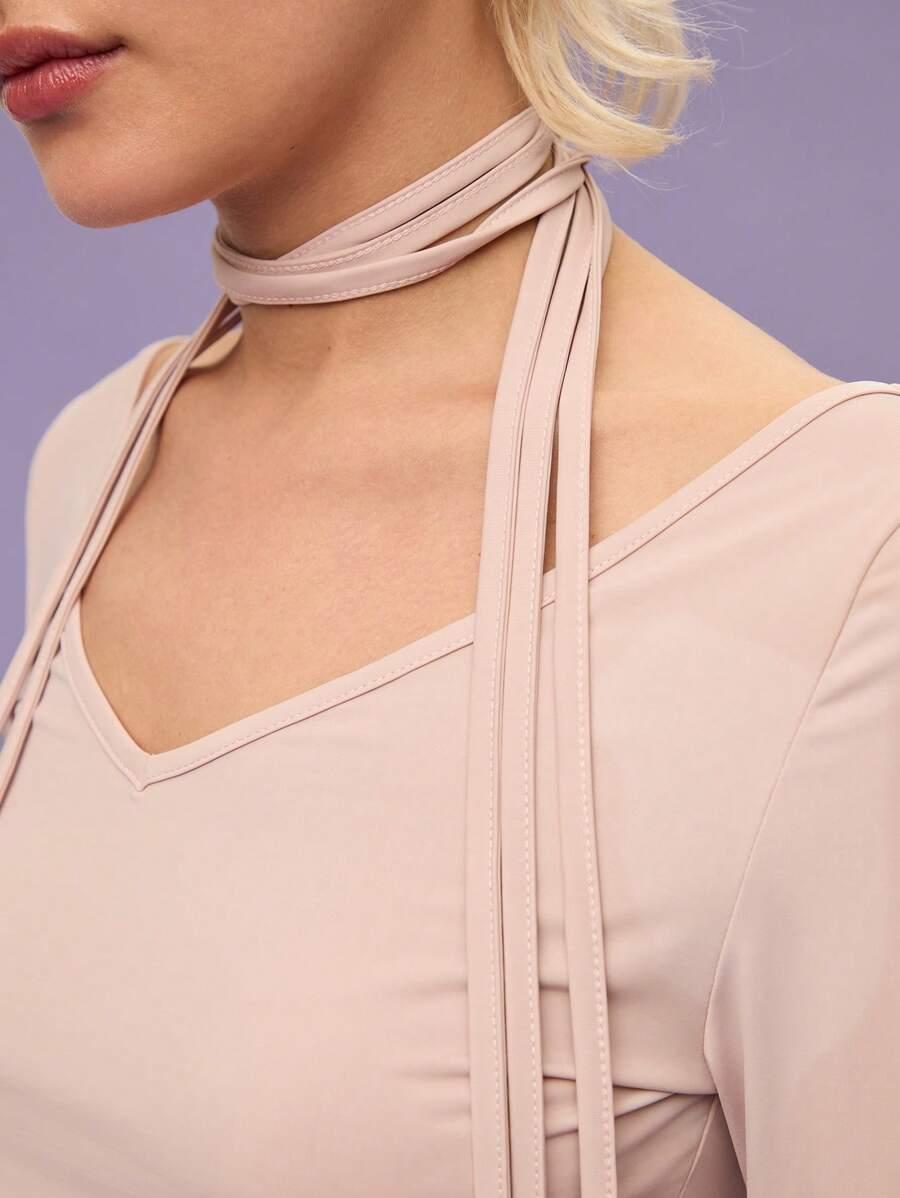 bluzka długi rękaw v-neck