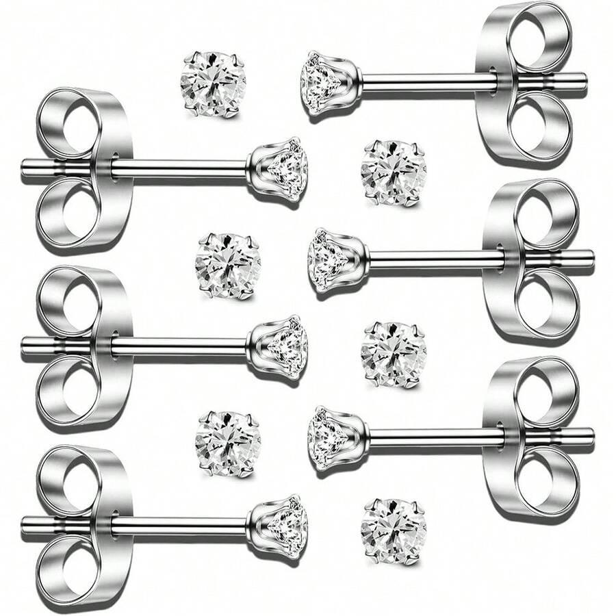 klasyczne srebrne kolczyki 10-pack