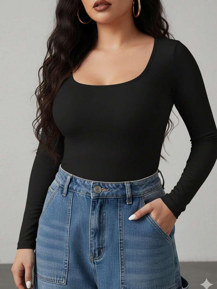 BODY PLUS SIZE STRINGI Z DŁUGIM RĘKAWEM