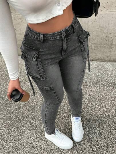szare spodnie jeans